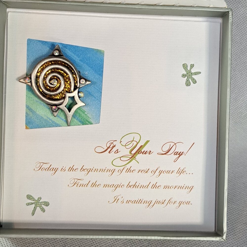 Patricia Darling Dash “it’s Your Day”Brooch/ Pin. ‘ Pewter’